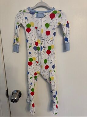 The Beaufort Bonnet Company White Balloon-Print Footed One-Piece